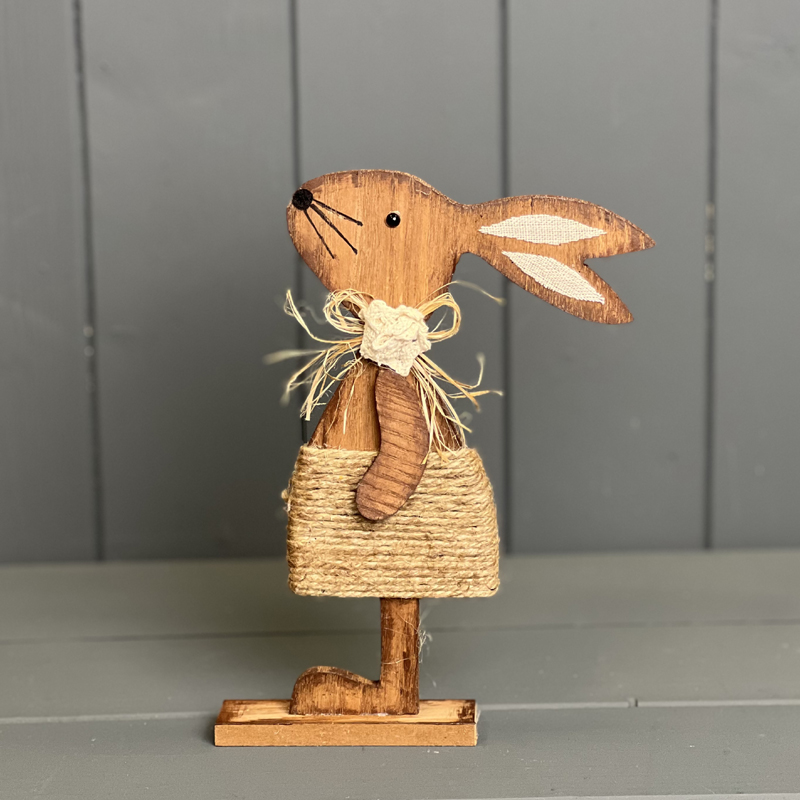 Wooden Rabbit Decor in Skirt detail page